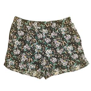 Anthropologie Ett Twa Black Blue Yellow Green Floral Shorts Women’s Size Small